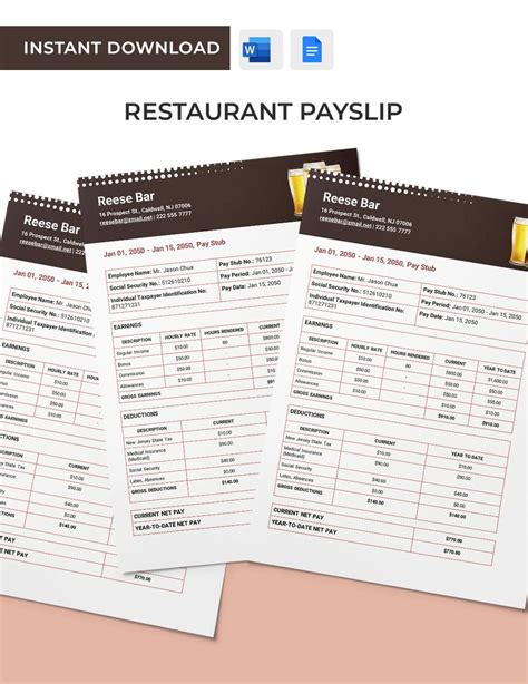 FREE Payslip Templates - Download in Word, Google Docs, Excel, PDF, Google Sheets, Apple Pages ...