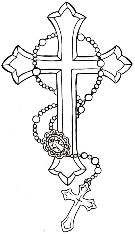 Cross with Rosary Tattoo by ~Metacharis on deviantART Cross Tattoo For Men, Cross Tattoo Designs ...