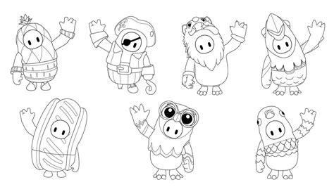 Cute Fall Guys coloring page - Download, Print or Color Online for Free