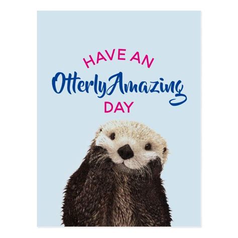 Have an Otterly Amazing Day Cute Otter Photo Postcard | Zazzle.com | Photo postcards, Postcard ...