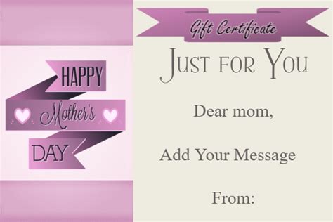 FREE Mother's Day Gift Certificate Templates | Customize Online