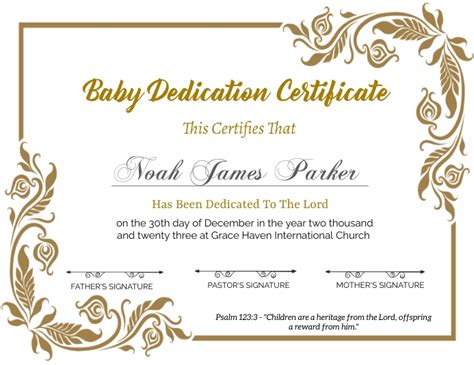 baby dedication certificate poster Template | PosterMyWall