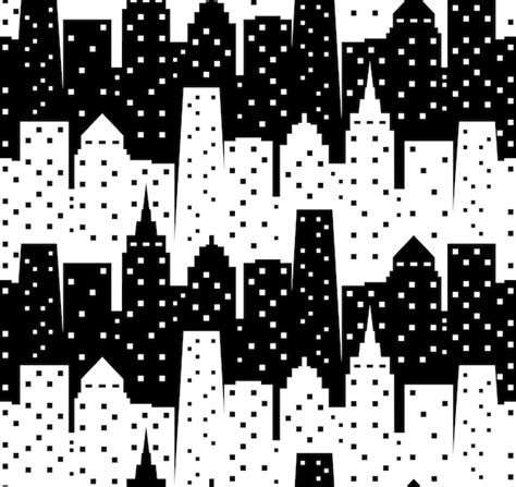 Premium Vector | Black and white city lights seamless pattern in flat design