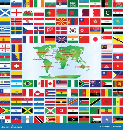 World Flags With Map Stock Photos - Image: 26349883