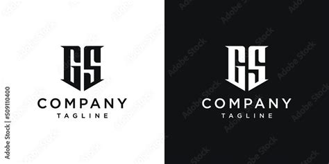 Creative Vintage Letter GS Monogram Logo Design Icon Template White and Black Background Stock ...