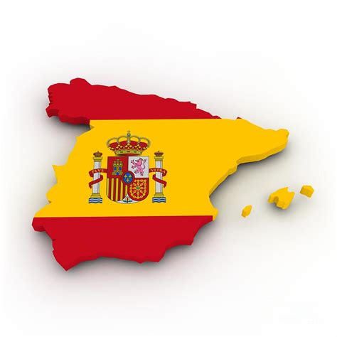 Spain Flag Map Digital Art by Frederick Holiday