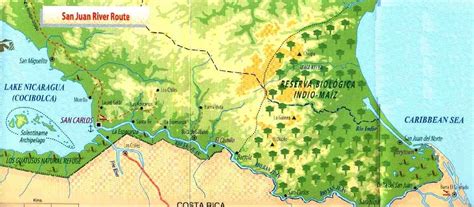 NICARAGUA/Rio San Juan mapa | Nicaragua, San juan, Mapas