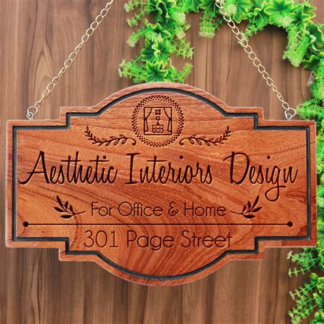 Office Name Plates For Interior Designers| Business Sign| Hanging Wood ...