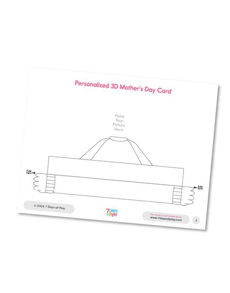 Personalized 3D Mother’s Day Card - Printable - 7 Days of Play