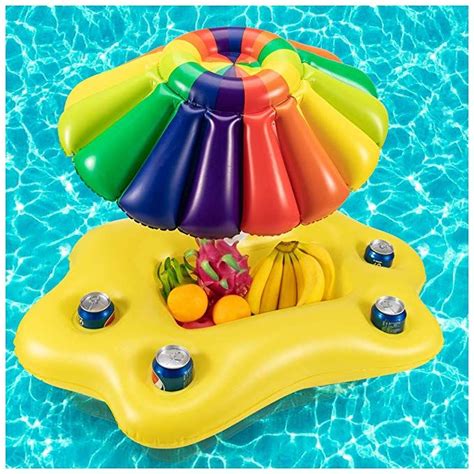 Biubee Inflatable Sun Umbrella Drink Holder- Multi Floating Beverage ...