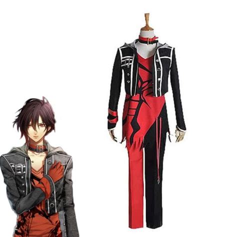 Amnesia Shin Black Mixed Red Suit Cosplay Costume