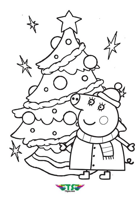 Peppa Pig Christmas Tree Coloring Page | Merry christmas coloring pages ...