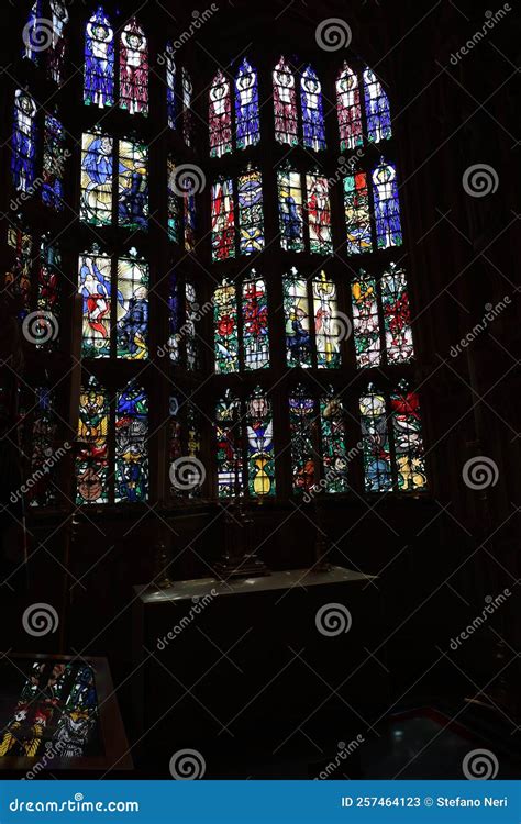 Ancient Stained Glass Window in Westminster Abbey, London Editorial ...