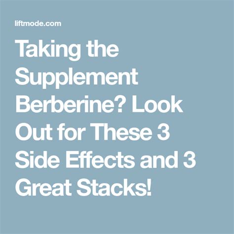 Taking the Supplement Berberine? Look Out for These 3 Side Effects and ...