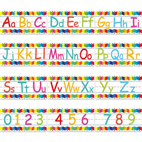 Buy Alphabet Bulletin Board Set Alphabet Poster Chart Number Line for Classroom Wall Decorations ...