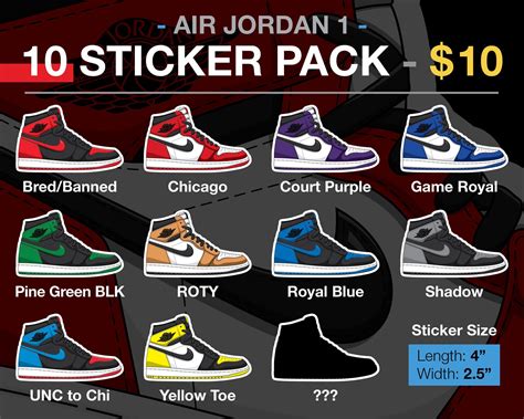 Air Jordan 1 Sticker Pack | Air jordans, Jordans, Jordan 1