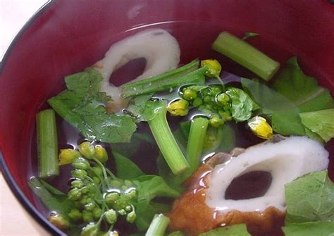 Easiest Way to Make Quick Clear Soup with Nanohana & Chikuwa