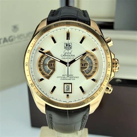 TAG Heuer Grand Carrera 18k Rose Gold Limited Edition Caliber 17 Box & Papers - Awadwatches