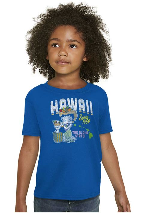 Vintage Betty Boop Hawaii Map Outline Girls Kids T Shirt Tees Teen Brisco Brands XS - Walmart.com