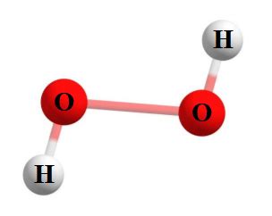 Illustration of the chemical structure for hydrogen peroxide ...