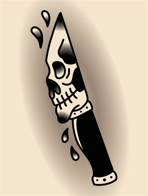 Traditional Skull Tattoo Flash