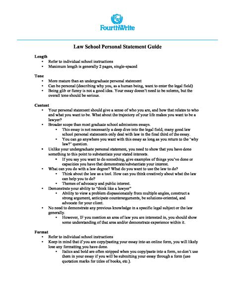 Law School Personal Statement Guide | FourthWrite