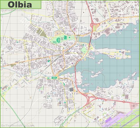 Large detailed map of Olbia