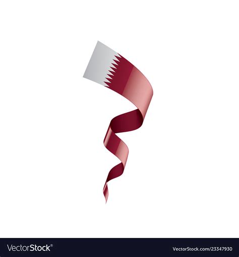 Qatar flag on a white Royalty Free Vector Image