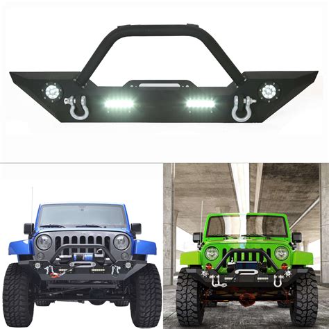 YIKATOO® Front Bumper for 2007-2018 Jeep Wrangler JK,with LED Lights – Yikatoo