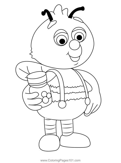 Fuzzbuzz Standing Coloring Page for Kids - Free Fifi & the Flowertots Printable Coloring Pages ...