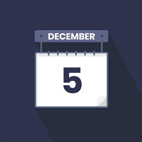 5th December calendar icon. December 5 calendar Date Month icon vector illustrator 12921656 ...