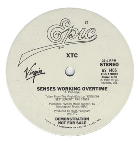 XTC Senses Working Overtime US Promo 12" vinyl single (12 inch record ...