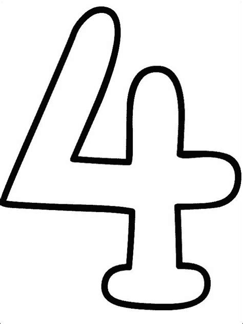 Number 4 Clipart Black And White