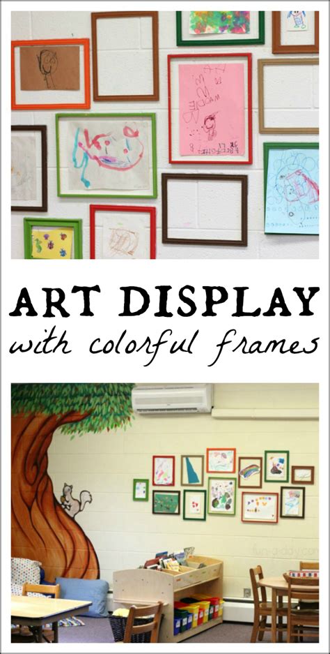 Preschool Art Display with Colorful Frames | Preschool art display ...