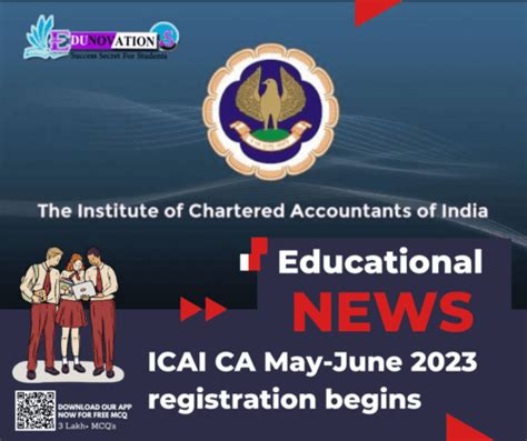 ICAI CA May-June 2023 registration begins - Edunovations