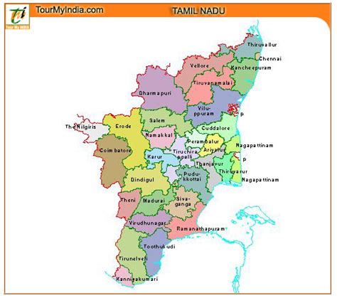 Tamil Nadu Tourist Places Map