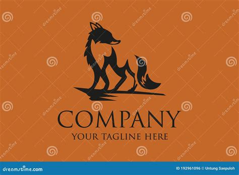 Black Fox on Brown Background Logo Design Stock Vector - Illustration of fire, isolated: 192961096