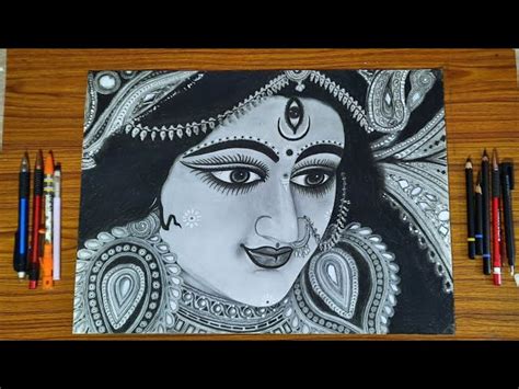 Aggregate 70+ pencil sketch maa durga best - seven.edu.vn