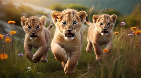 Premium AI Image | Wild Lion Cubs