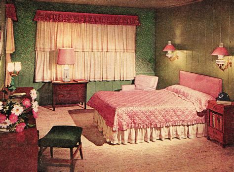 Glamorous pink mid-century bedroom, 1953 | Retro bedrooms, Bedroom ...