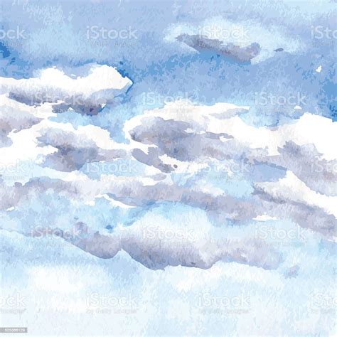 Watercolor Drawing Clouds Stock Illustration - Download Image Now ...