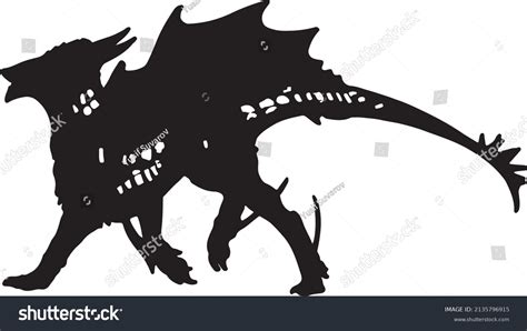 Dragon Silhouette Vector Black White Stock Vector (Royalty Free ...