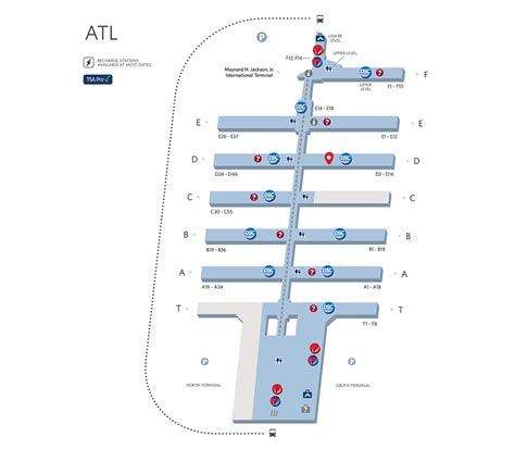 Atlanta Airport B Concourse Map | Map of Atlantic Ocean Area