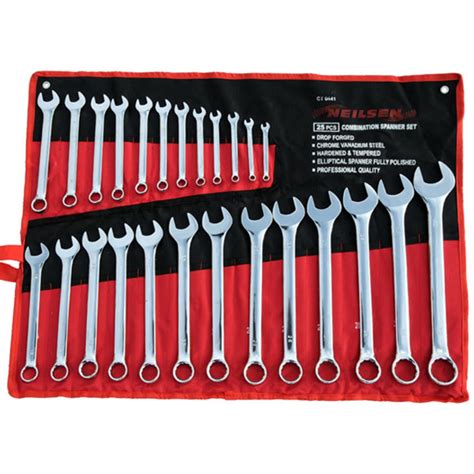 Neilsen 25pc Fully Polished Metric Combination Spanner Wrench Set 6mm - 32mm 5060028084418 | eBay