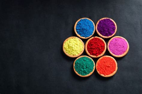 Premium Photo | Indian Festival Holi, colors in bowl, top view | Holi colors, Happy holi, Happy ...