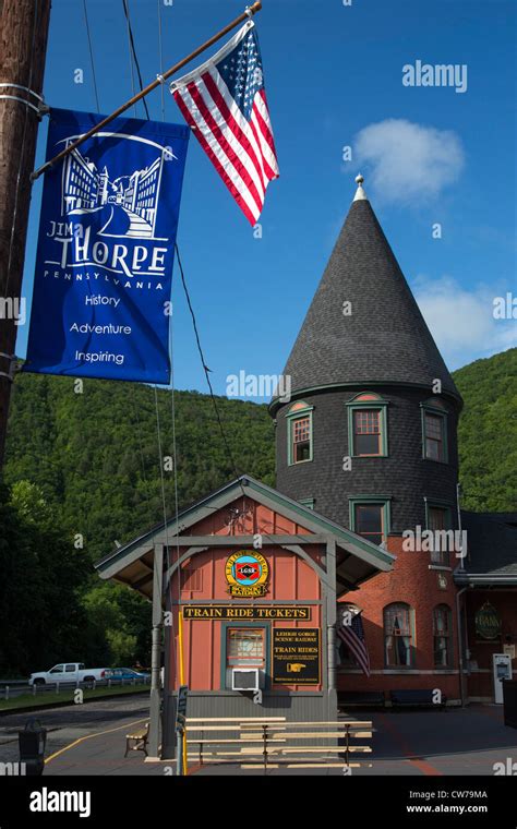 The railroad station in Jim Thorpe, Pennsylvania Stock Photo - Alamy