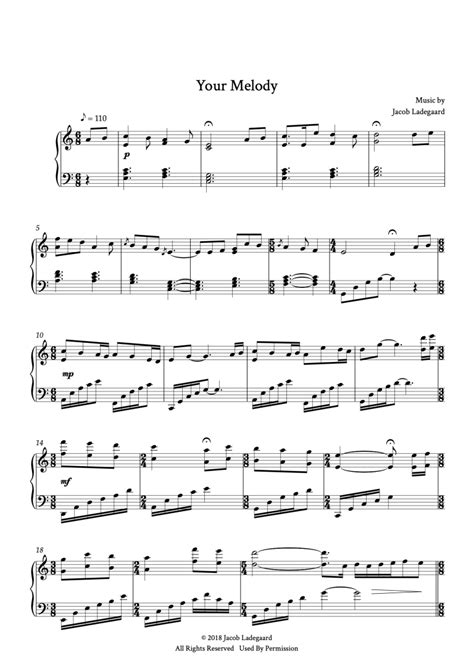 Your Melody - Sheet Music - Jacob's Piano