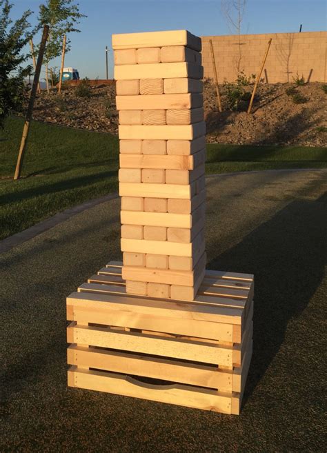 Large Wood Block Tower Stacking Game Set, Outdoor Games, Lawn Games | Yard games, Stack game ...