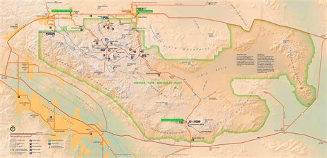 Large detailed tourist map of Joshua Tree National Park