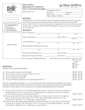 Ohio ccw application form - Fill Out and Sign Printable PDF Template ...